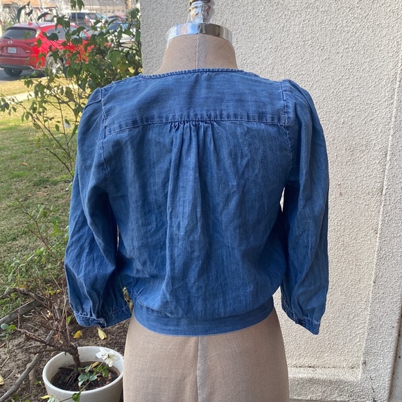 Madewell Chambray Denim lovely wrap top. - Picture 7 of 13